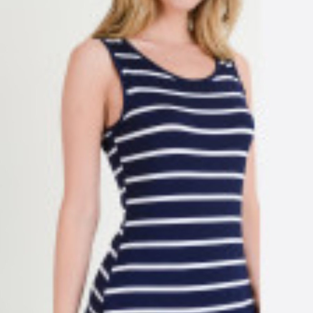 Navy and white striped Maxi Dress
